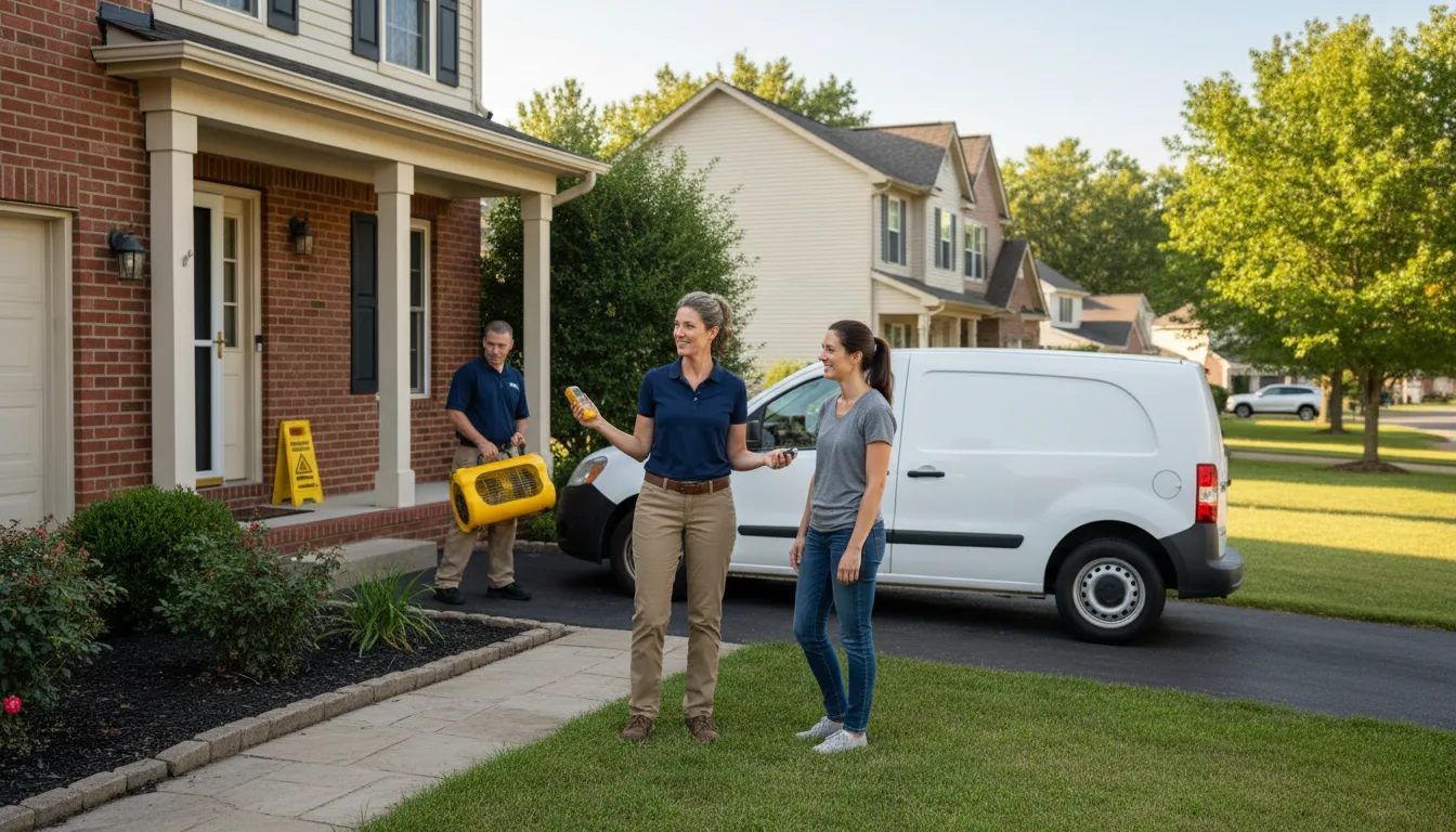 Residential water damage restoration in Saybrook, IL